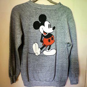Vintage 70s Disney Mickey Mouse Raglan Sweatshirt Size M/L Tropix Togs